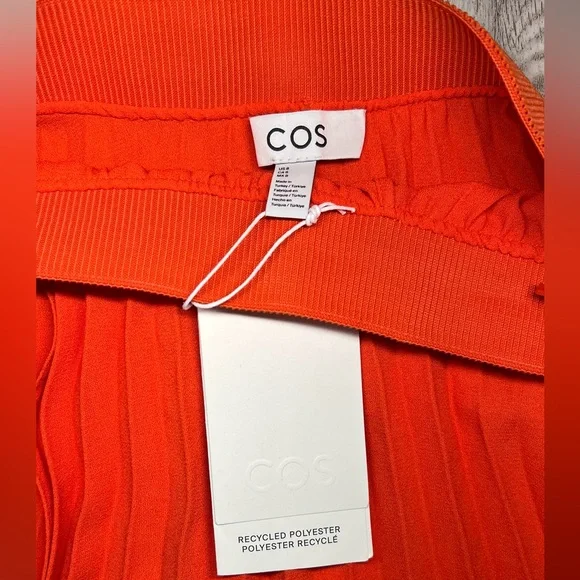 Cos Elegant Orange Pleated Skirt Size 8 - Picture 7 of 10